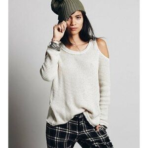 Free People Sunrise Cold Shoulder Sweater